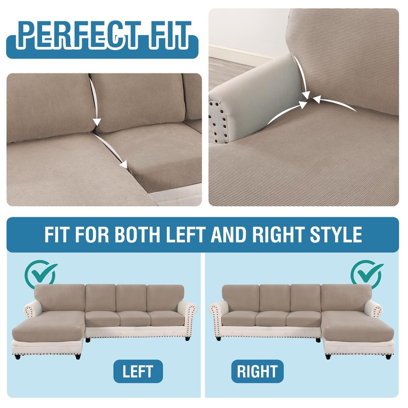 H.VERSAILTEX 2025 New Sectional Couch Covers 8 Pieces Stretch Sofa
