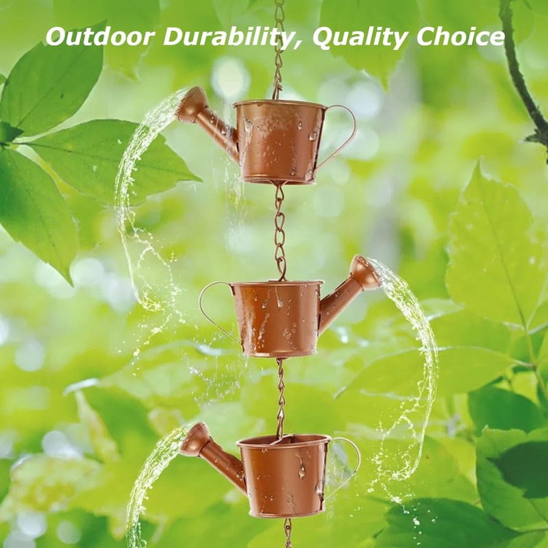 Rain Chains,Kettle Wind Chimes,Rainwater Catcher,Flower Pot Rain Chain,Garden Ornaments,Wind Chimes