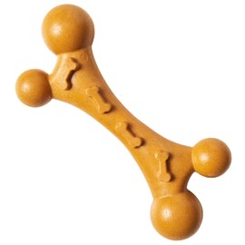 SPOT Bam-Bones Nubby Bone - Made with Strong Bamboo Fiber, Durable Long Lasting Chew Toy for Light to Moderate Chewers for Dogs & Teething Puppies Under 40lbs, 7in Allergen Free Peanut Butter Flavor