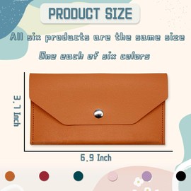 6 Pcs Cash Envelope Wallets Reusable PU Leather Money Organizer for Cash Money Pouch Binder Organizer for Women Purses for Women on Holidays, Wedding, Graduation, Birthday