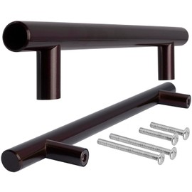 Stahlia Furniture Handle, Dark Brown, Real Stainless Steel, Diameter 12 mm, Hole Spacing 128 mm, Cabinet Handles for Cabinet, Bathroom, Living Room, Furniture, Bathroom Furniture & Cabinets, Drawer
