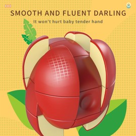 Speed Cube 3×3 Apple Special Shaped Magic Cube 1:1 Realistic 3D Fruit Cube Puzzle Cube Educational Toys for Speed Cube Enthusiasts (Apple)