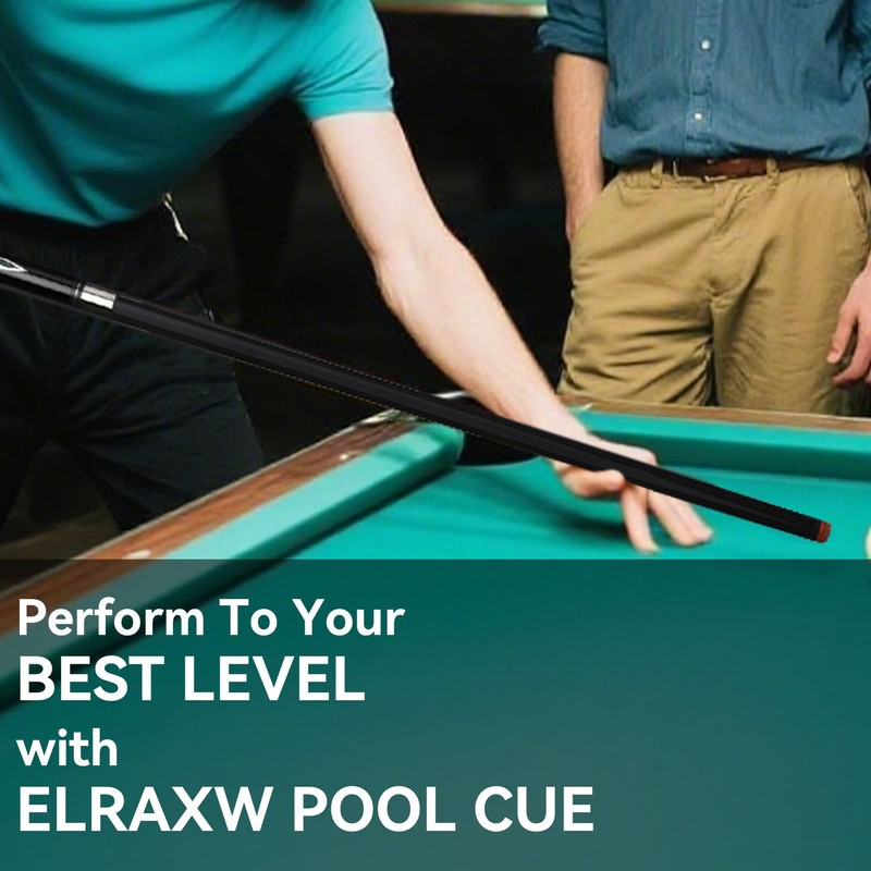 elraxw Pool Cue Stick with Hard Case 13mm 6-Layer Tip