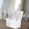 CAXUSD 2pcs Lidded Cotton Swab and Cotton Pad Holder Transparent