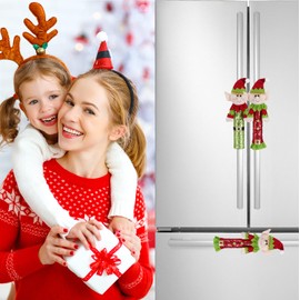 CMEECNE Christmas Refrigerator Handle Covers, Genie Christmas Kitchen Decor Refrigerator Door Handle Covers, Christmas Decorations Indoor,2 Pack
