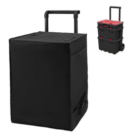 Rolling Tool Box Cover for Stackable Tool Box System with Wheels,Utility Storage 600D Waterproof Dustprood foldable Tool Chest Organizer Covers Accessories for Outdoor/Indoor Black,Cover Only