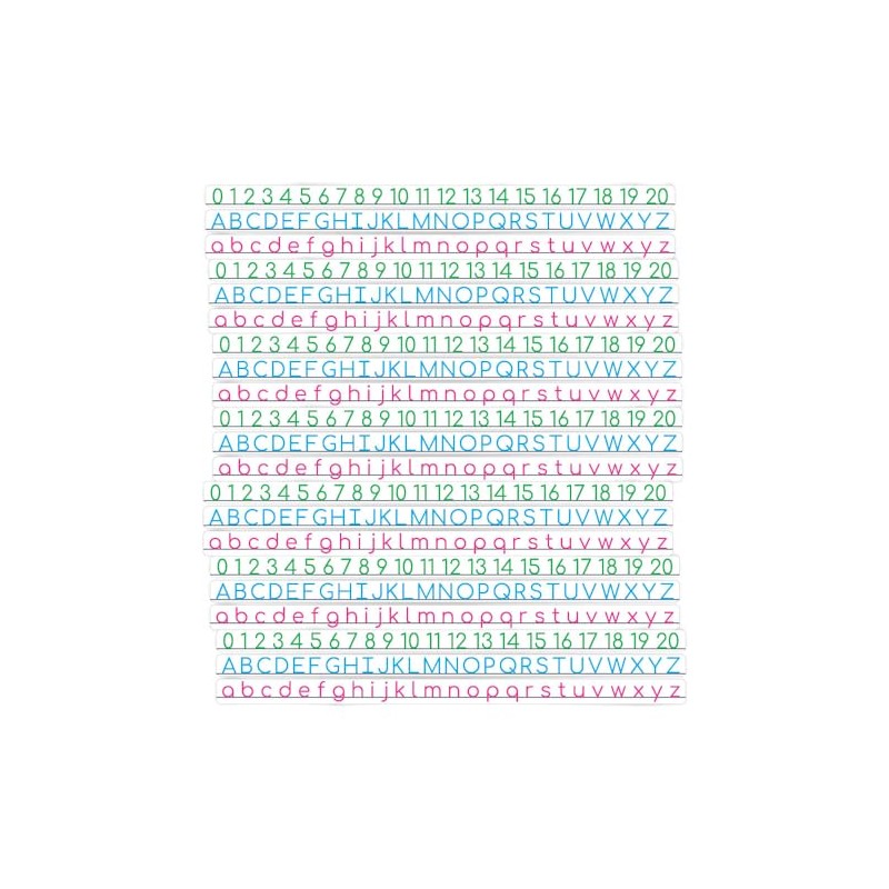 Removable Desk Stickers - Alphabet Letters Strips and 0-20 Numbers