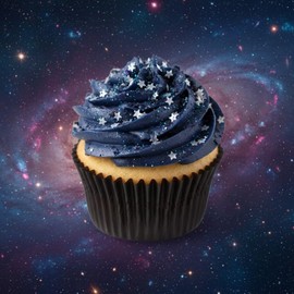 Galaxy Stars Milky Universe Way Metallic Edible Shimmer Sparkle Instant Glitter for Cakes and Cupcakes .15 oz Jar For Use with Black or Navy Frosting