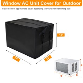 Demao Winter AC Covers for Outside, Air Conditioner Cover for Outside Window Insulation with 3 Layers, 420D Oxford Waterproof Dustproof Window AC Cover-21"W x 16"D x 15"H