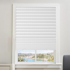 6 Packs Cordless Pleated Light Filtering Paper Shade, Cordless Blinds for Indoor Windows, Easy to Cut and Install, 36" W x 72" L, White, Paper Blinds with 12 Clips