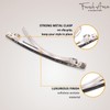 French Amie Long and Thin Handmade Celluloid Onyx Hair Clip