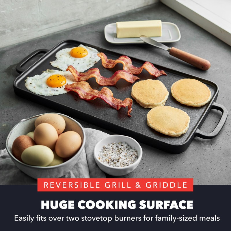 GreenPan x Bobby Flay Cast Iron Pre-Seasoned 16.5 x 9.5”