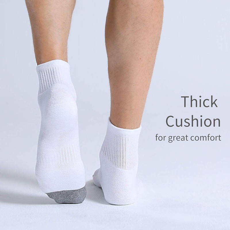 FITRELL 6 Pack Men's Athletic Ankle Socks Cushioned Sports Running