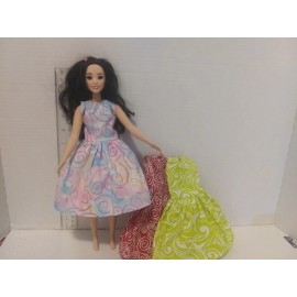 Handmade Doll Clothes Handmade - fits  13.5" My First play doll- Lot 0f 3-Dresses,-  K17