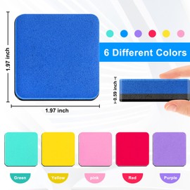Cube Dry Erase Erasers, 200 Packs Mini Magnetic Whiteboard Dry Erasers in 6 Colors, Chalkboard Cleaner Wiper for Classroom, School, Home, and Office Supplies