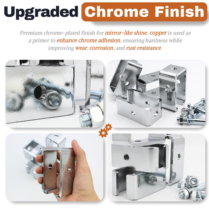 SIWOOD Chrome Plated 1-5/8" Strut Channel Trolley Track Hanger Bracket,