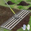 Lawn Leveling Rake,48x12 inch Heavy-Duty Galvanized Steel Landscape Rake with