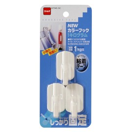 Nitoms H133 Color Hook, Fastened, Load Capacity 2.2 lbs (1.0 kg), Height 1.9 x Width 1.0 inches (49 mm) x Width 1.0 inches (26 mm), Pack of 3