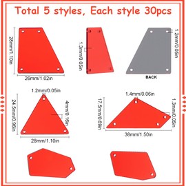 SUNNYCLUE 1 Box 150Pcs 5 Styles Sewing Mirror Pieces Bulk Red Bead Acrylic Mixed Shapes Irregular Rhinestone Stone Cloth Piece with Hole Mirror Beads for Sewing Craft DIY Dresses Clothes