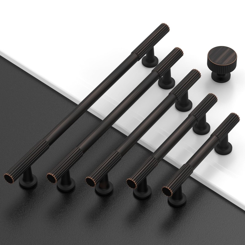 Amerdeco 10 Pack Oil Rubbed Bronze Cabinet Knobs Single Hole