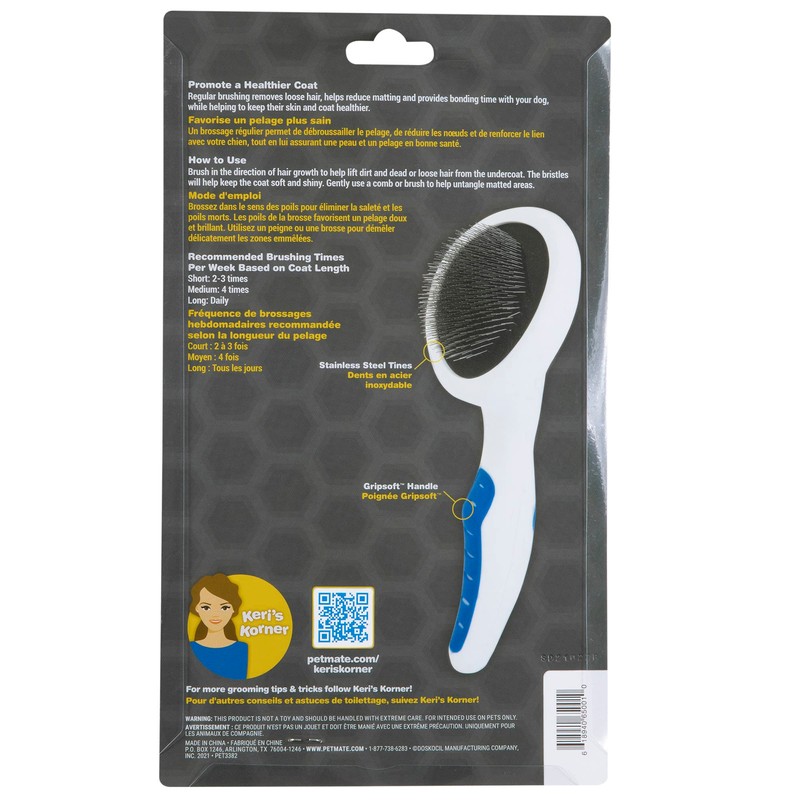 JW Pet Gripsoft Slicker Brush with Non-Slip Rubber Grip (Stainless