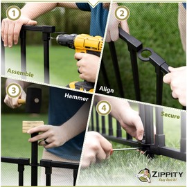 35in H x 42in W (2 Panels) No Dig Zippity Zurich Fence Kit, Poly-Steel Black Garden Fence for Small Dogs, 3ft High Yard and Garden Fencing Solution, Temporary Dog Fence Panels for Outdoor Use, ZP19079