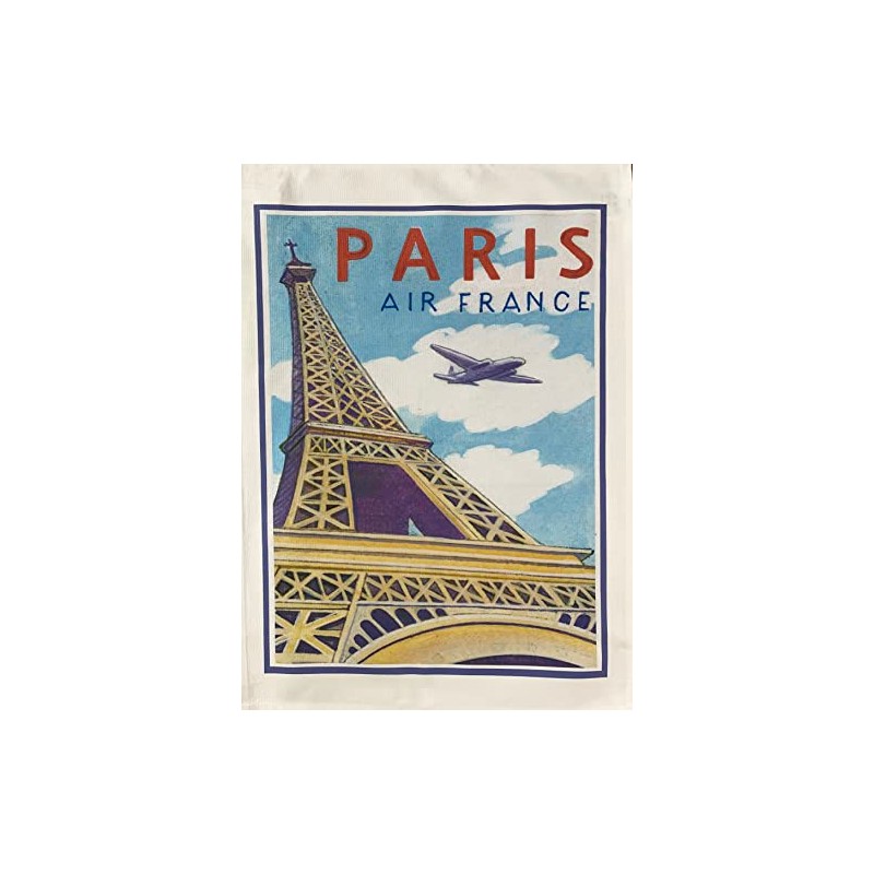 Half a Donkey Paris Vintage Flight Large Cotton Tea Towel