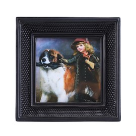 Kangce Vintage Picture Frames 3x3 Mini Square Antique Pictures Frames with Beaded Border Ornate Picture Frames for Tabletop and Wall Mount Decorative Gallery Wall Art Black Gothic Picture Frame