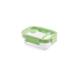 Lékué Behälter, zu 100 % hermetisch verschließbar und aus Glas.370 ml.Rechteckig