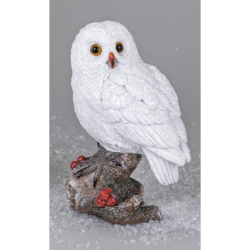 Winter Owl Handmade Art Stone Figurine 18 cm