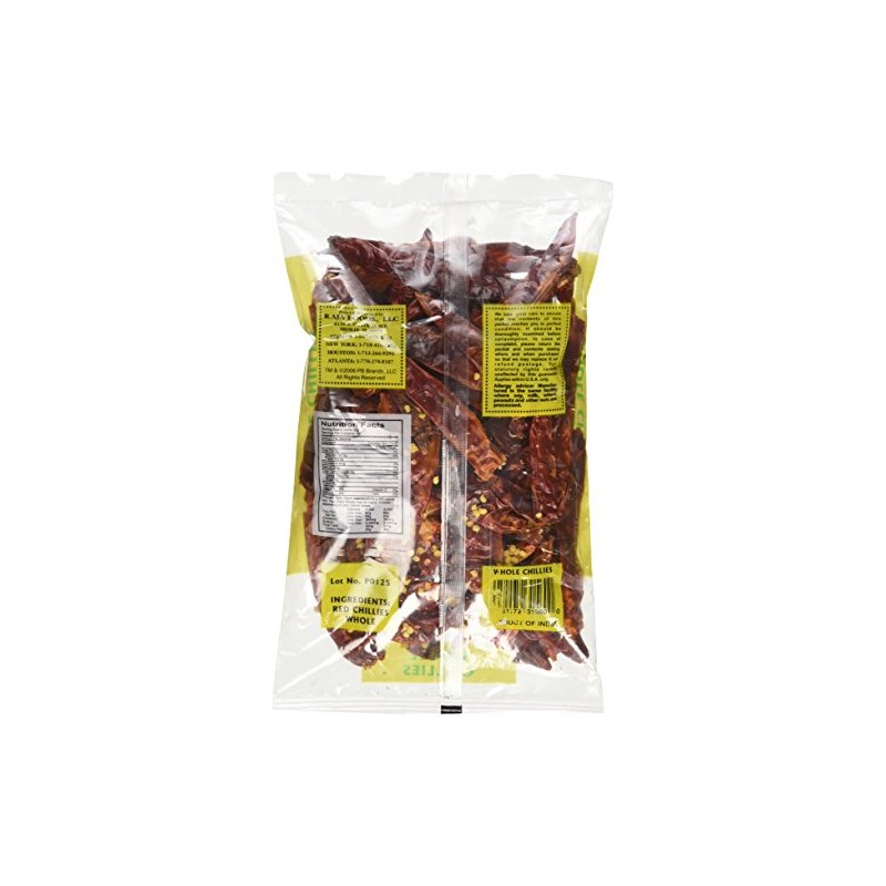 Swad Whole Red Dried Chillies 3.5oz., 100 Grams/ Indian Groceries