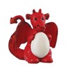 Suki Red Dragon Holding Egg (Unisex) Red Glittered Ornament -