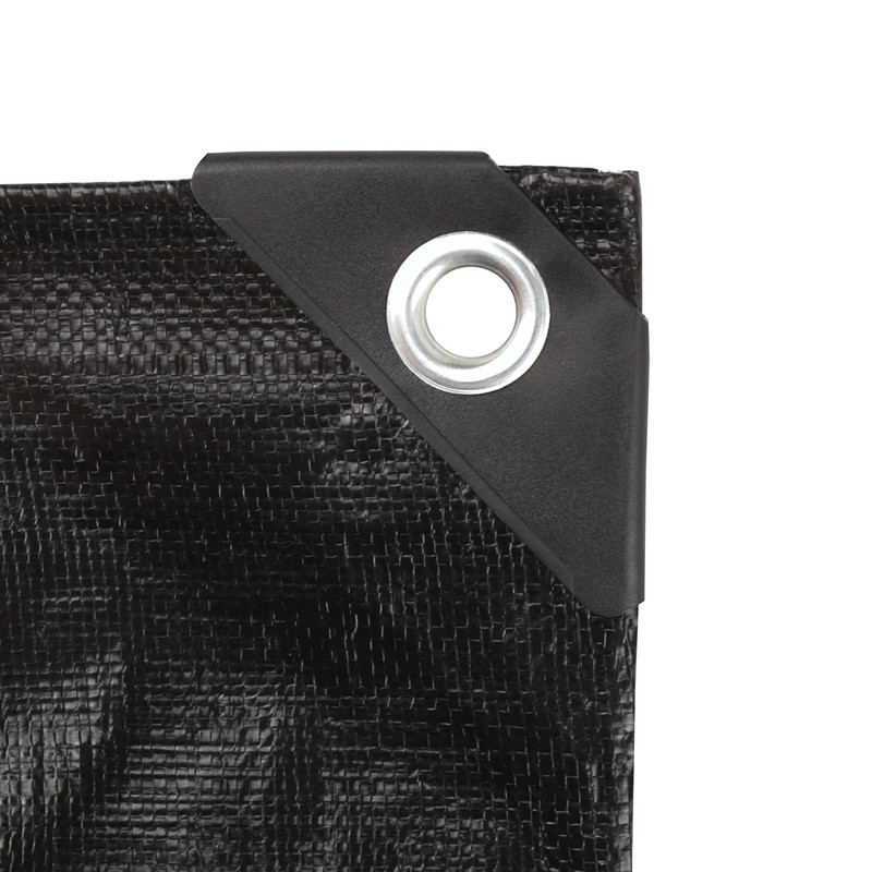 Tarpaulin Strengthened Waterproof with eyelets, Black-Grey, Heavy Duty, Multi-use Cover