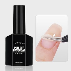 TOMICCA Peel Off Base Coat UV Gel, 15ML Base Coat Soak-Off UV/LED Nail Polish, Abziehbarer Basislack Klares Gel Nagelpolitur für Nagelstudio DIY Home