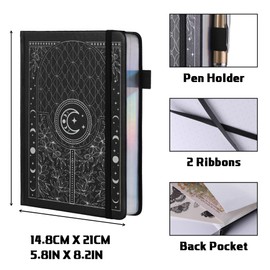 TIEFOSSI Bullet Dotted Journal Notebook, 160gsm Numbered Thick Paper, A5 Hardcover Dotted Grid Diary for Women Men Work Writing, Bullet Journaling, Drawing