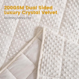 Wemore Minky Dot Weighted Blanket for Adults King Size 25 lbs, Soft Cozy Heavy Blanket for Bed and Couch, Breathable Blanket for All-Season with Glass Beads, White 80 x 87 inches
