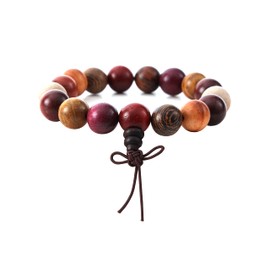 Eigso 12MM Wooden Beads Stretch Bracelets for Buddhist Prayer Mala Beads Wristlets for Man Woman