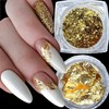 2 Bottles Gold Foil for Nails Golden Glitter Design Gold
