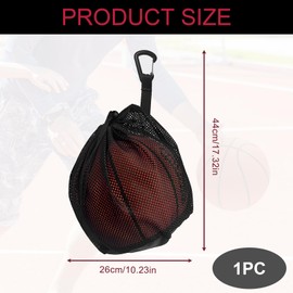 Ball Bag, Ball Net 1 Ball Basketball Bag, Backpack Portable Ball Net, Basketball Bag, Waterproof Ball Net with Carabiner Clip, Breathable Backpack for Children and Adults, Ideal for Training and