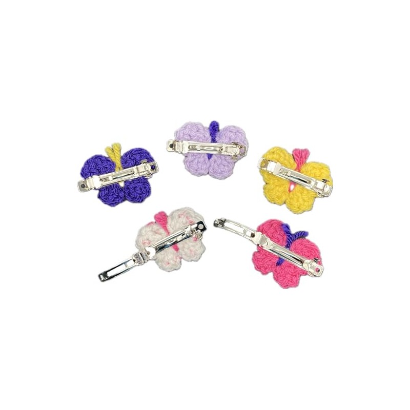Crocheted Butterfly Barrettes, 5-Pack