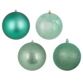 Vickerman 446751 - 10" Seafoam 4 Assorted Finish Ball Christmas Tree Ornament (set of 4) (N592544DA)