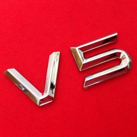 AutoScheich® V5 Emblem Sign Chrome Lettering Car Sticker Bonnet Mudguard Logo 3D