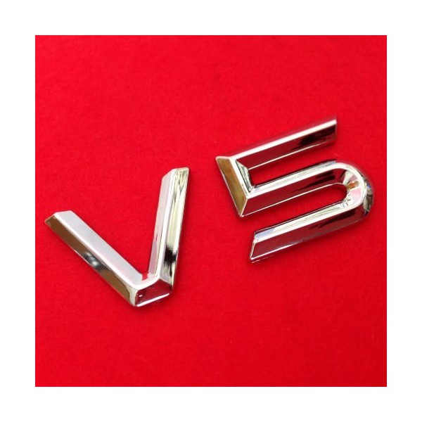 AutoScheich® V5 Emblem Sign Chrome Lettering Car Sticker Bonnet Mudguard