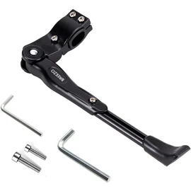 BREEZO Bicycle Kickstand Adjustable Bike Kickstand Aluminium Alloy Side Stand wit h Anti-slip Rubber Feet for Mountain Bike, Road Bike + 2 Allen Key and 2 Spare Bolts