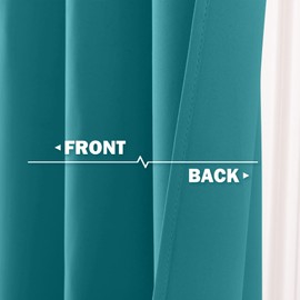 NICETOWN Short Blackout Curtains for Kitchen Window, Grommet Top 29 x 36 Inches Long Thermal Insulated Small Curtain Tiers for Bathroom Window Treatment Travel RV Laundry Room, 2 Panels, Peacock Teal