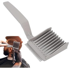 Taicols Peine Guía de Parte Superior Plana, Ajuste de ángulo de Corte de Cabello con Aceite, Peine de Parte Superior Plana de Barbero, Peine de Posicionamiento Curvo para Hombres