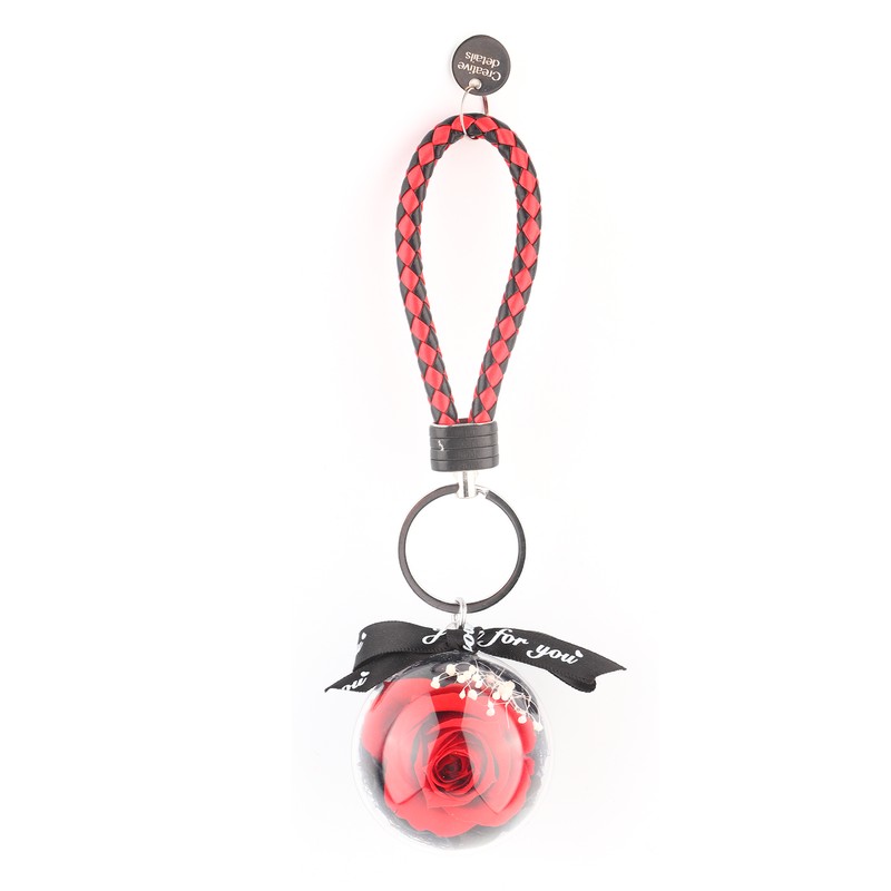 Preserved Flower Keychain Creativity Hanging Round Ball Pedant Gift Craft