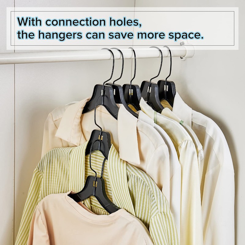 Donext Plastic Hangers with 360 Swivel Metal Hook, Heavy Duty