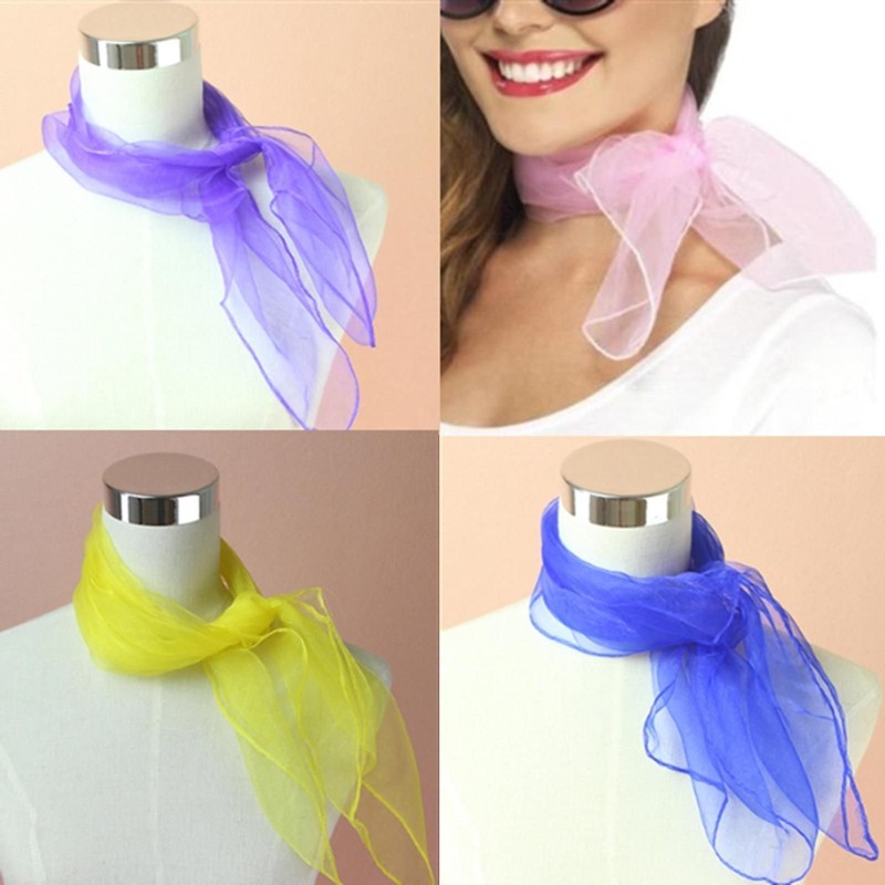 Boolavard 1950's Plain Square Chiffon 50's Neck 4 Seasons Scarf