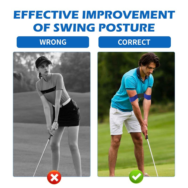 Benaewa 2Pcs Golf Swing Trainer Arm Band, Blue Golf Swing